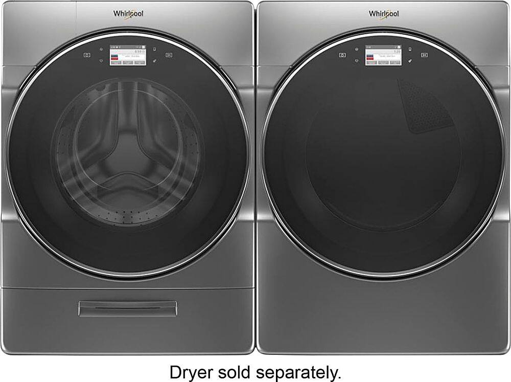 Alt View 6. Whirlpool - 5.0 Cu. Ft. High Efficiency Front Load Washer with Steam and Load & Go XL Dispenser - Chrome Shadow.