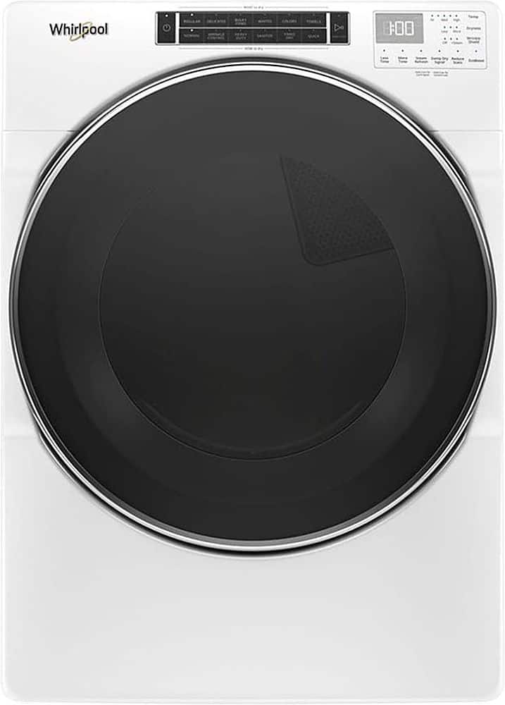 Whirlpool - 7.4 Cu. Ft. 36-Cycle Gas Dryer with Steam - White - Front_Zoom