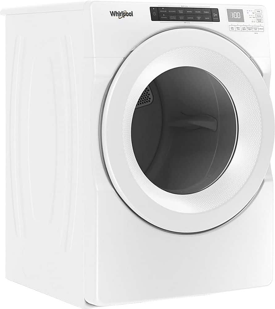 Angle. Whirlpool - 7.4 Cu. Ft. Stackable Gas Dryer with Wrinkle Shield Option - White.