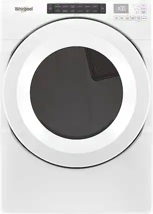 Front. Whirlpool - 7.4 Cu. Ft. Stackable Gas Dryer with Wrinkle Shield Option - White.