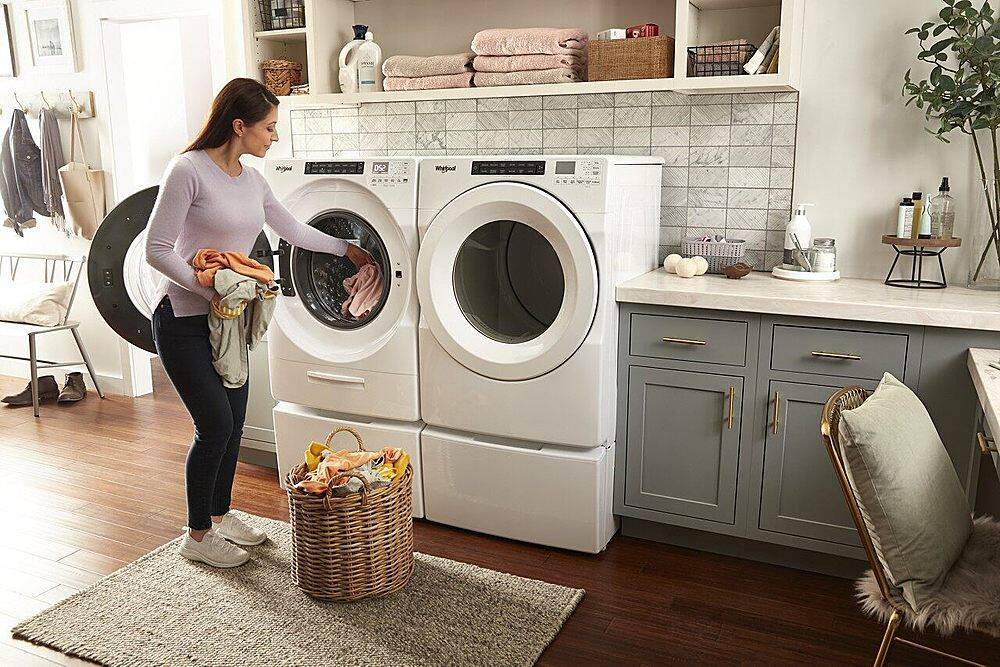 Alt View 20. Whirlpool - 7.4 Cu. Ft. Stackable Gas Dryer with Wrinkle Shield Option - White.