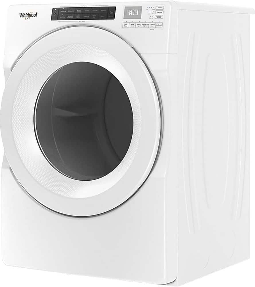 Left. Whirlpool - 7.4 Cu. Ft. Stackable Gas Dryer with Wrinkle Shield Option - White.