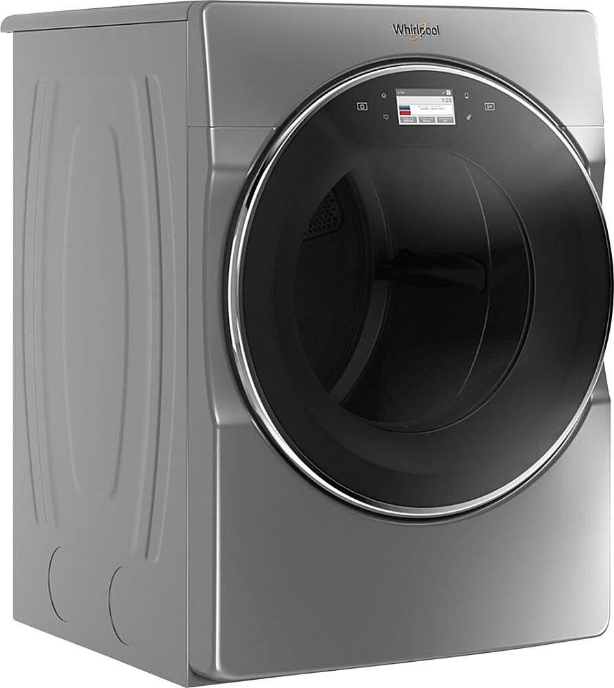 Angle. Whirlpool - 7.4 Cu. Ft. 36-Cycle Electric Dryer with Steam - Chrome Shadow.