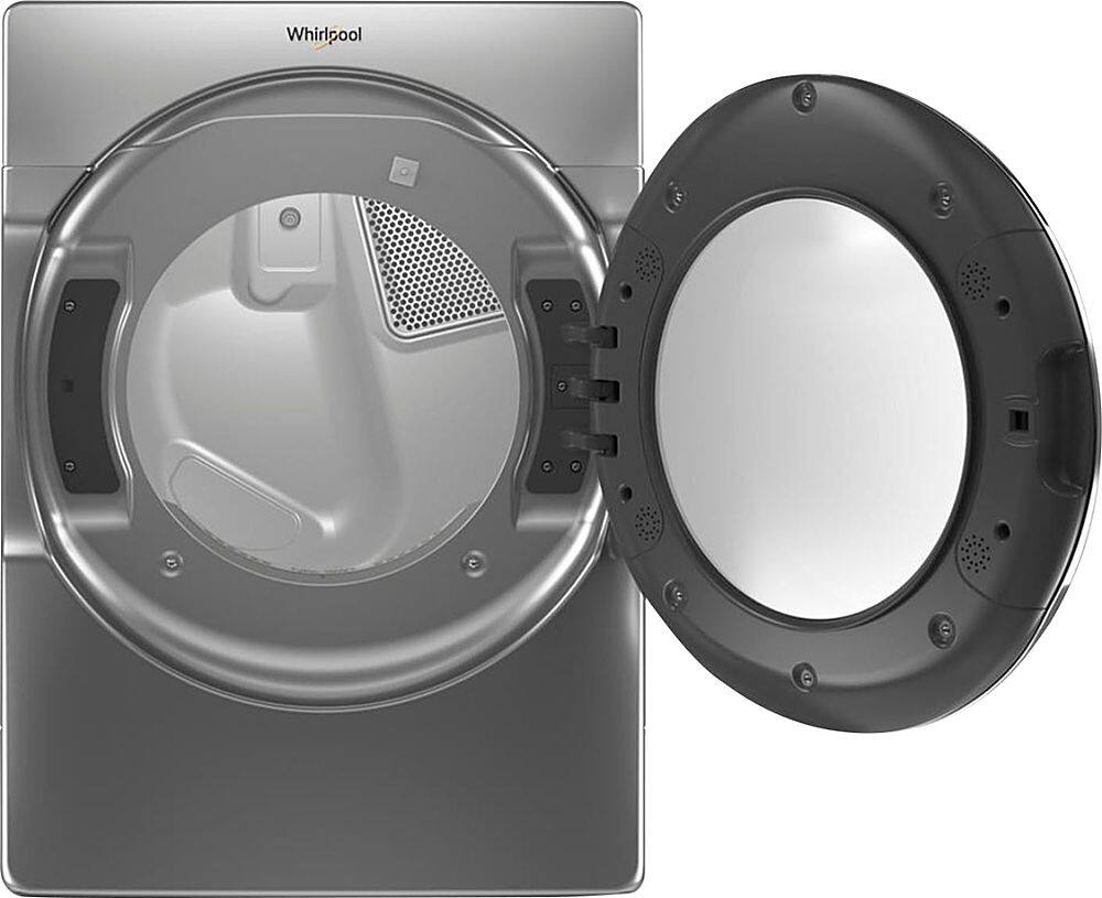 Alt View 3. Whirlpool - 7.4 Cu. Ft. 36-Cycle Electric Dryer with Steam - Chrome Shadow.