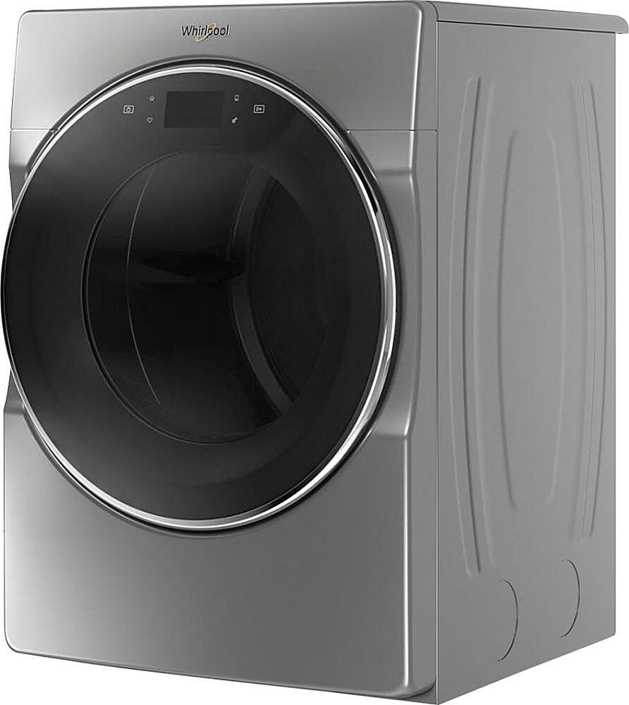 Left. Whirlpool - 7.4 Cu. Ft. 36-Cycle Electric Dryer with Steam - Chrome Shadow.