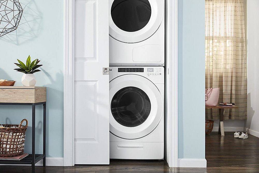 Alt View 27. Whirlpool - 7.4 Cu. Ft. Stackable  Electric Dryer with  Wrinkle Shield Option - White.