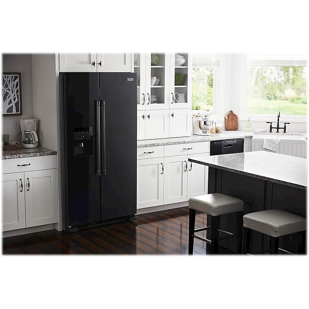 Alt View 12. Maytag - 24.5 Cu. Ft. Side-by-Side Refrigerator - Black.