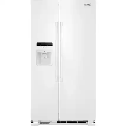 Front. Maytag - 24.5 Cu. Ft. Side-by-Side Refrigerator - White.