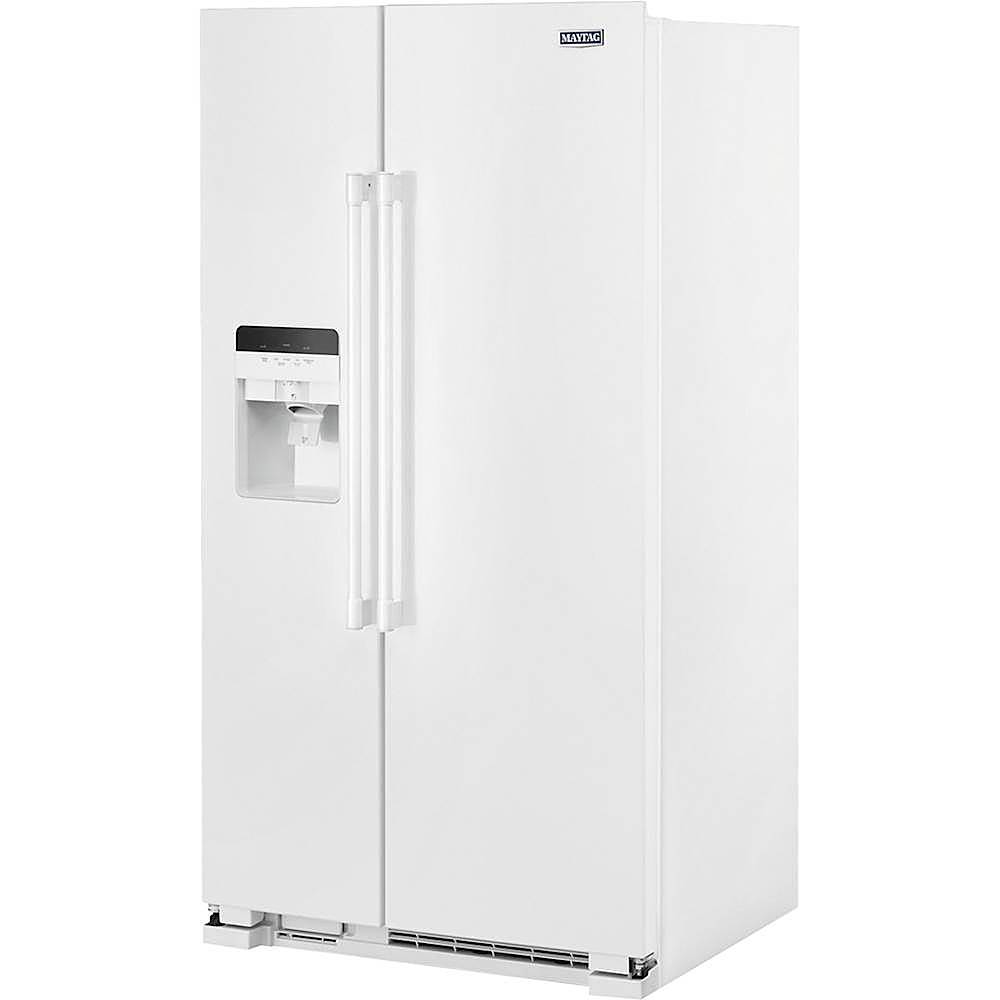 Left. Maytag - 24.5 Cu. Ft. Side-by-Side Refrigerator - White.