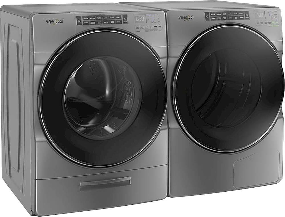 Alt View 12. Whirlpool - 4.3 Cu. Ft. High Efficiency Stackable Front Load Washer with Load & Go XL Dispenser - Gray.
