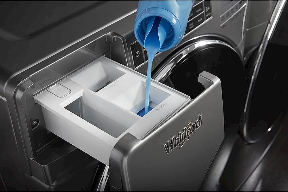 Alt View 13. Whirlpool - 4.3 Cu. Ft. High Efficiency Stackable Front Load Washer with Load & Go XL Dispenser - Gray.