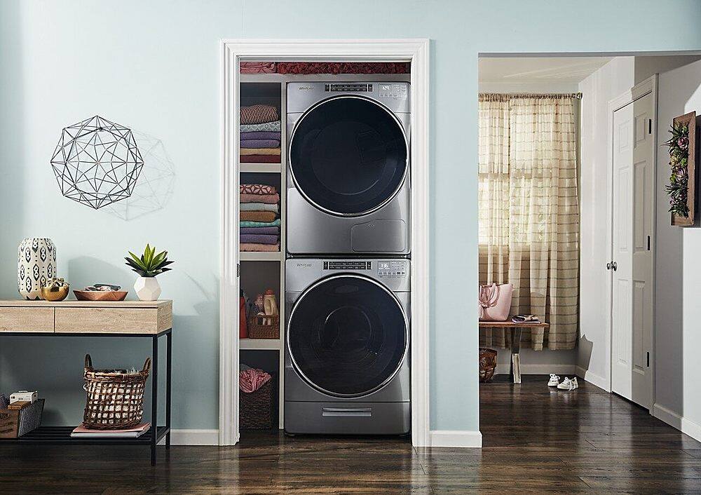 Alt View 20. Whirlpool - 4.3 Cu. Ft. High Efficiency Stackable Front Load Washer with Load & Go XL Dispenser - Gray.