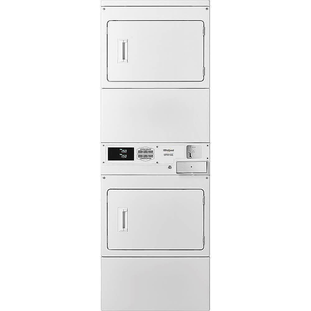 Front. Whirlpool - 7.4 Cu. Ft. Electric Dryer with Space Saving Design - White.