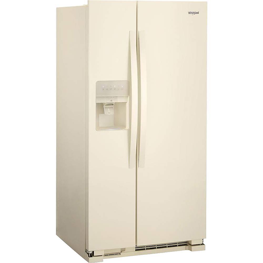 Angle. Whirlpool - 24.6 Cu. Ft. Side-by-Side Refrigerator - Biscuit.