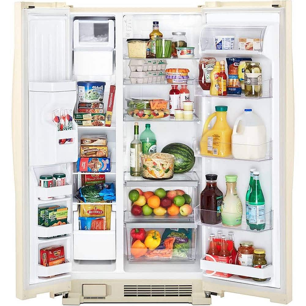 Whirlpool 24.6 Cu. Ft. Side-by-Side Refrigerator Biscuit OBX WRS315SDHT ...