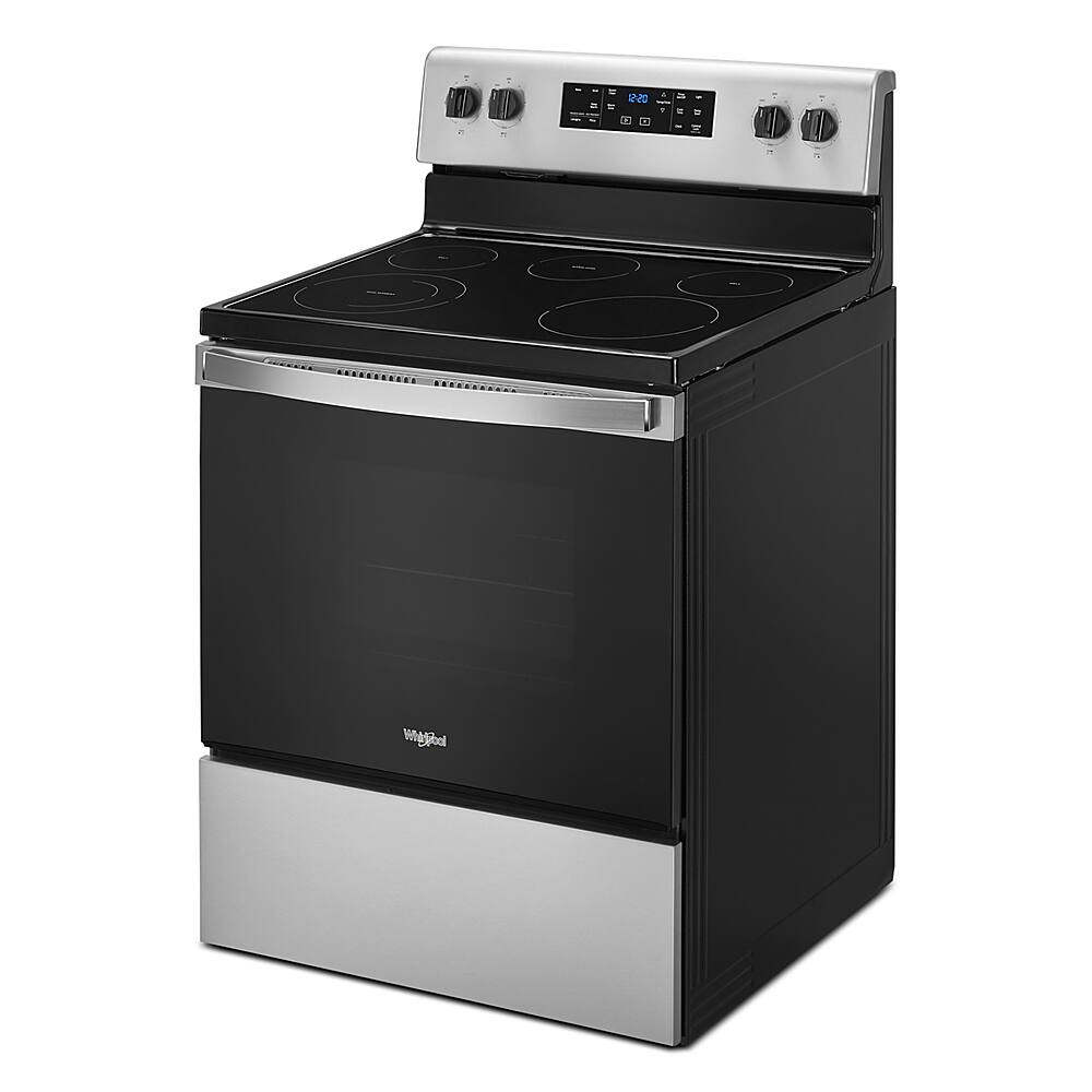 Alt View 12. Whirlpool - 5.3 Cu. Ft. Freestanding Electric Range with Steam-Cleaning and Frozen Bake™ - Stainless steel.