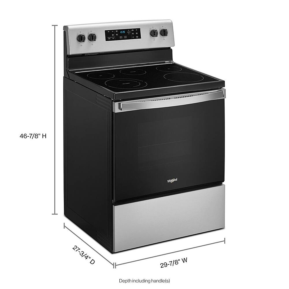 Alt View 1. Whirlpool - 5.3 Cu. Ft. Freestanding Electric Range with Steam-Cleaning and Frozen Bake™ - Stainless steel.