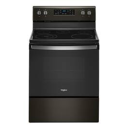 Whirlpool - 5.3 Cu. Ft. Freestanding Electric Range with Self-Cleaning and Frozen Bake - Black Stainless Steel