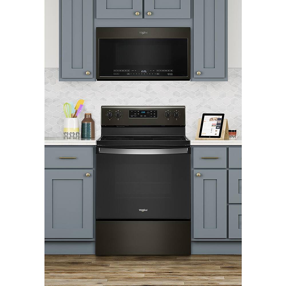 Alt View 17. Whirlpool - 5.3 Cu. Ft. Freestanding Electric Range with Self-Cleaning and Frozen Bake™ - Black Stainless Steel with Printshield Finish.