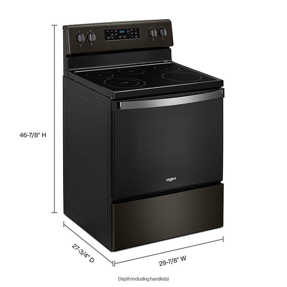 Alt View 1. Whirlpool - 5.3 Cu. Ft. Freestanding Electric Range with Self-Cleaning and Frozen Bake™ - Black Stainless Steel with Printshield Finish.