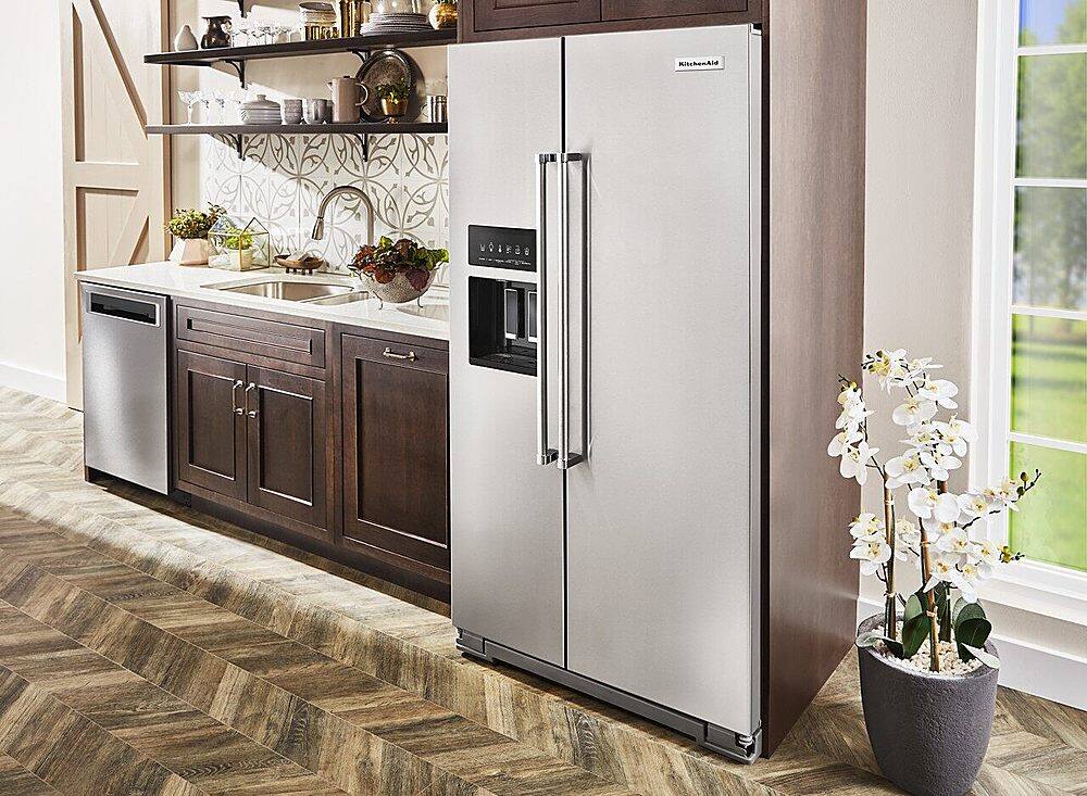 Alt View 13. KitchenAid - 19.8 Cu. Ft. Side-by-Side Counter-Depth Refrigerator - Stainless steel.