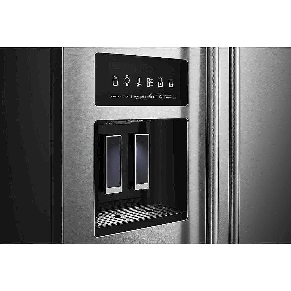 Alt View 4. KitchenAid - 19.8 Cu. Ft. Side-by-Side Counter-Depth Refrigerator - Stainless steel.