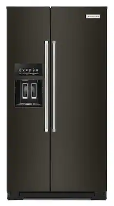 KitchenAid - 19.8 Cu. Ft. Side-by-Side Counter-Depth Refrigerator - Black Stainless Steel
