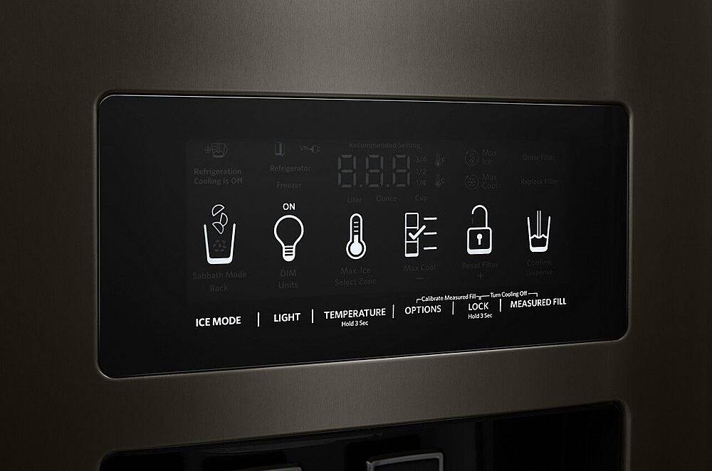 Alt View 4. KitchenAid - 19.8 Cu. Ft. Side-by-Side Counter-Depth Refrigerator - Black stainless steel.