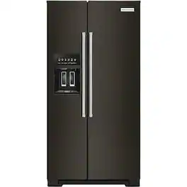 KitchenAid - 22.6 Cu. Ft. Side-by-Side Counter-Depth Refrigerator - Black Stainless Steel