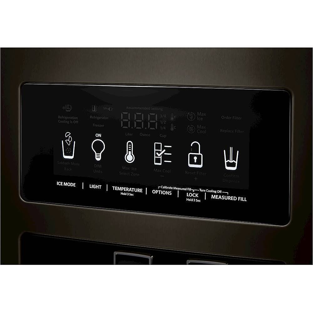 Alt View 16. KitchenAid - 22.6 Cu. Ft. Side-by-Side Counter-Depth Refrigerator - Black Stainless Steel With PrintShield Finish.