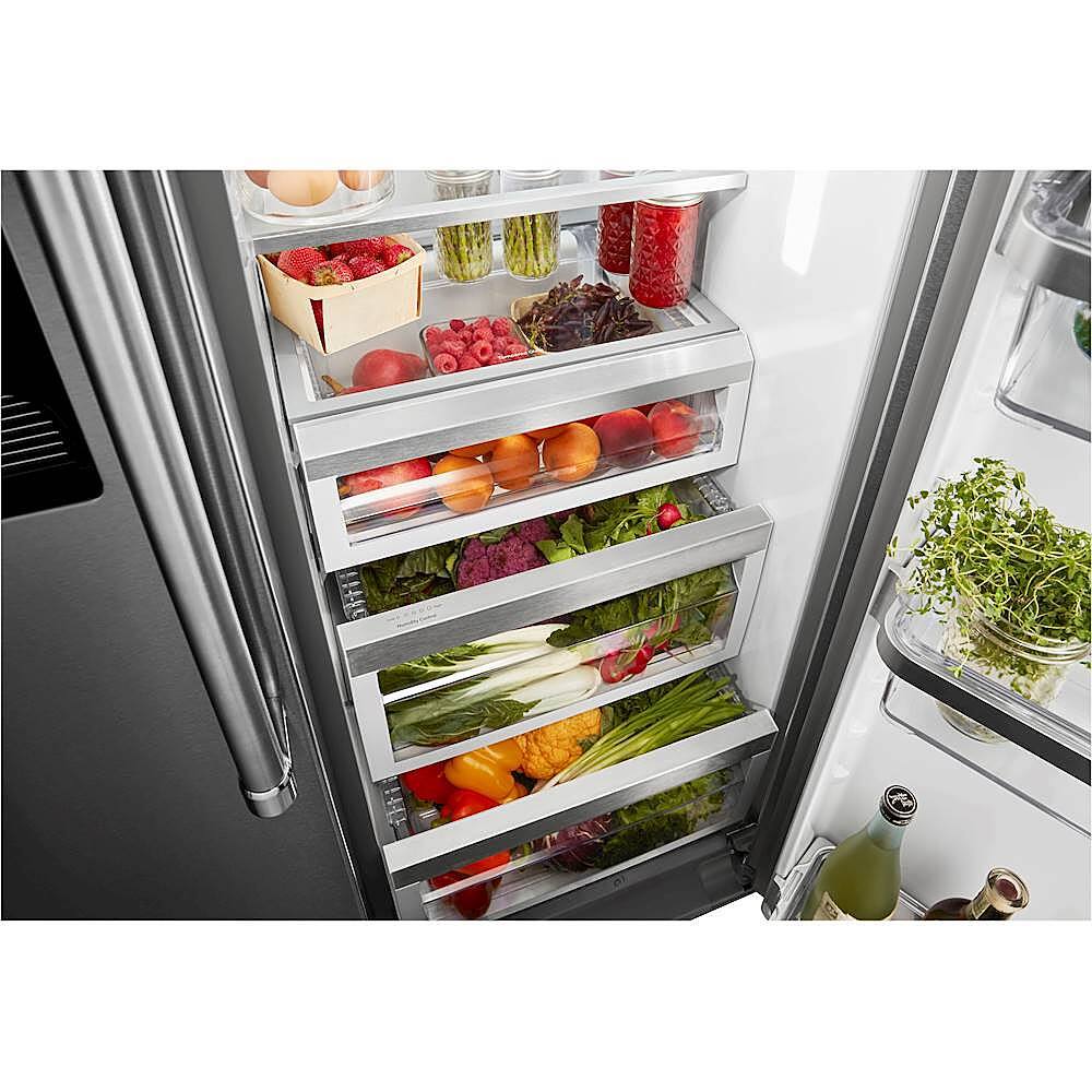 Alt View 18. KitchenAid - 22.6 Cu. Ft. Side-by-Side Counter-Depth Refrigerator - Black Stainless Steel With PrintShield Finish.