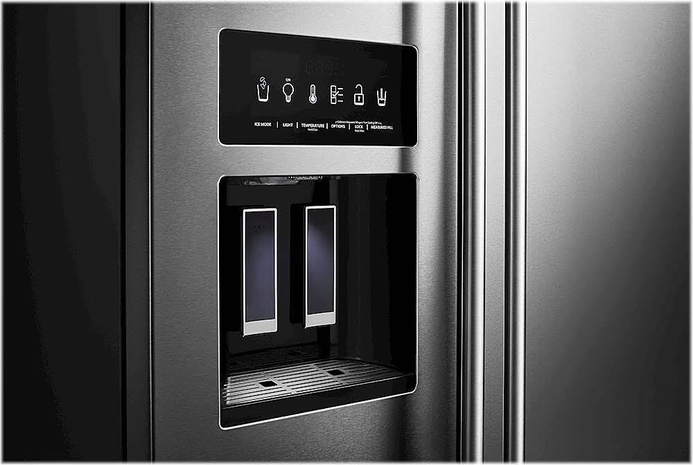 Alt View 13. KitchenAid - 22.6 Cu. Ft. Side-by-Side Counter-Depth Refrigerator - Stainless Steel With PrintShield Finish.