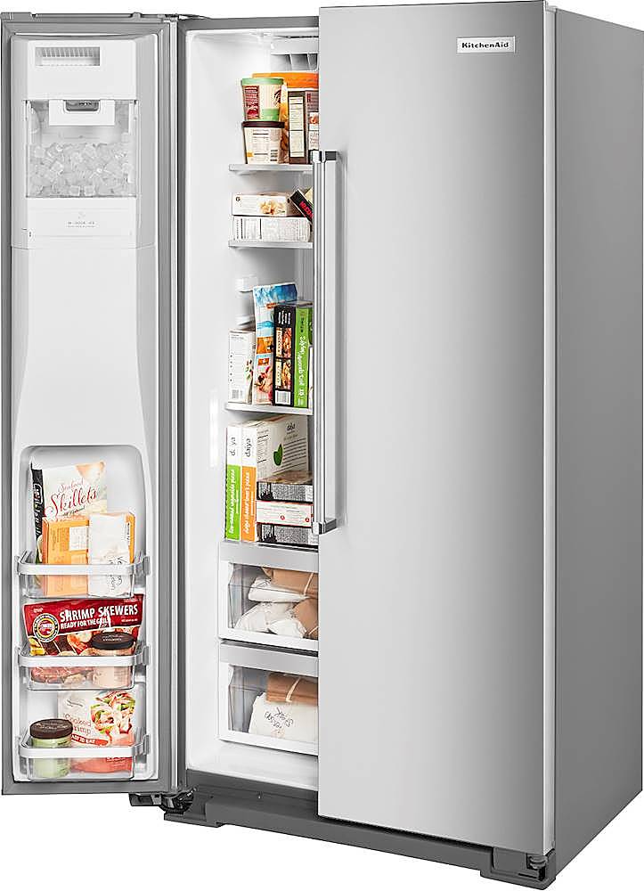 Alt View 15. KitchenAid - 22.6 Cu. Ft. Side-by-Side Counter-Depth Refrigerator - Stainless Steel With PrintShield Finish.