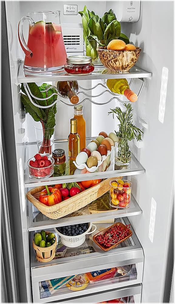 Alt View 16. KitchenAid - 22.6 Cu. Ft. Side-by-Side Counter-Depth Refrigerator - Stainless Steel With PrintShield Finish.