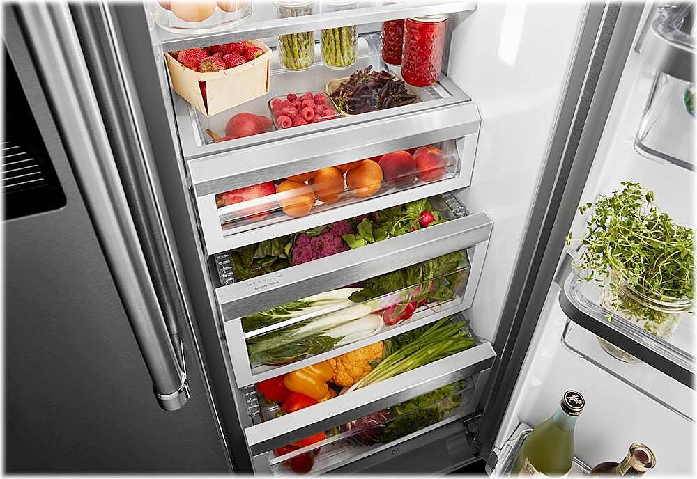 Alt View 18. KitchenAid - 22.6 Cu. Ft. Side-by-Side Counter-Depth Refrigerator - Stainless Steel With PrintShield Finish.