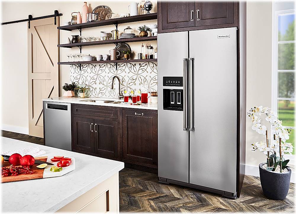 Alt View 19. KitchenAid - 22.6 Cu. Ft. Side-by-Side Counter-Depth Refrigerator - Stainless Steel With PrintShield Finish.