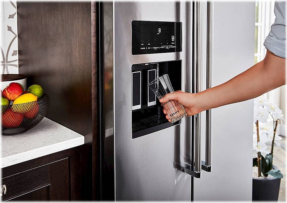 Alt View 20. KitchenAid - 22.6 Cu. Ft. Side-by-Side Counter-Depth Refrigerator - Stainless Steel With PrintShield Finish.