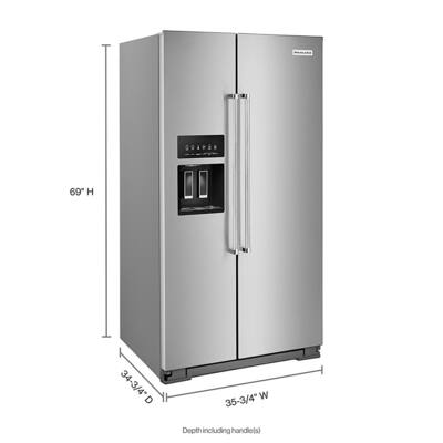 KitchenAid 24.8 Cu. Ft. Side by Side Refrigerator Stainless