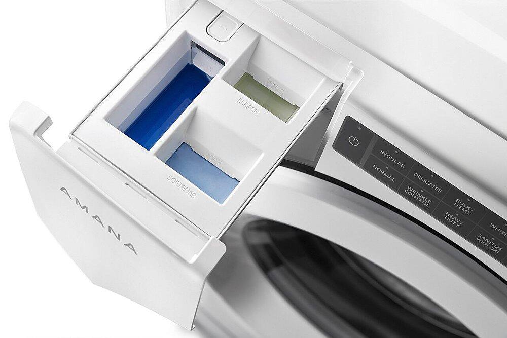 Alt View 3. Amana - 4.3 Cu. Ft. High Efficiency Stackable Front Load Washer with 14 Cycle Options - White.