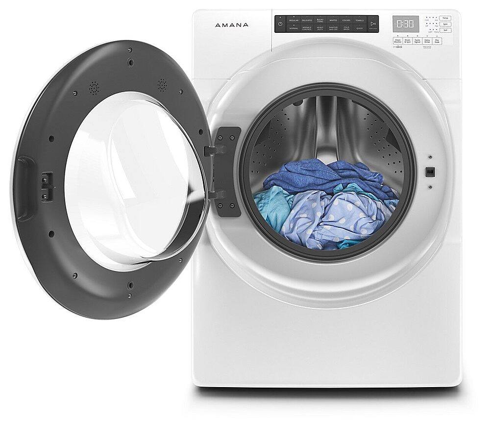 Alt View 6. Amana - 4.3 Cu. Ft. High Efficiency Stackable Front Load Washer with 14 Cycle Options - White.
