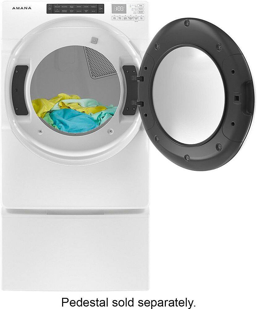 Alt View 17. Amana - 7.4 Cu. Ft. Stackable Electric Dryer with Sensor Drying - White.