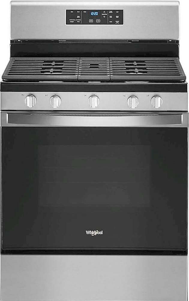 Whirlpool - 5.0 Cu. Ft. Freestanding Gas Range with Self-Cleaning and SpeedHeat Burner - Stainless Steel