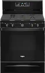 Whirlpool - 5.0 Cu. Ft. Freestanding Gas Range with Self-Cleaning and SpeedHeat Burner - Black - Front_Zoom