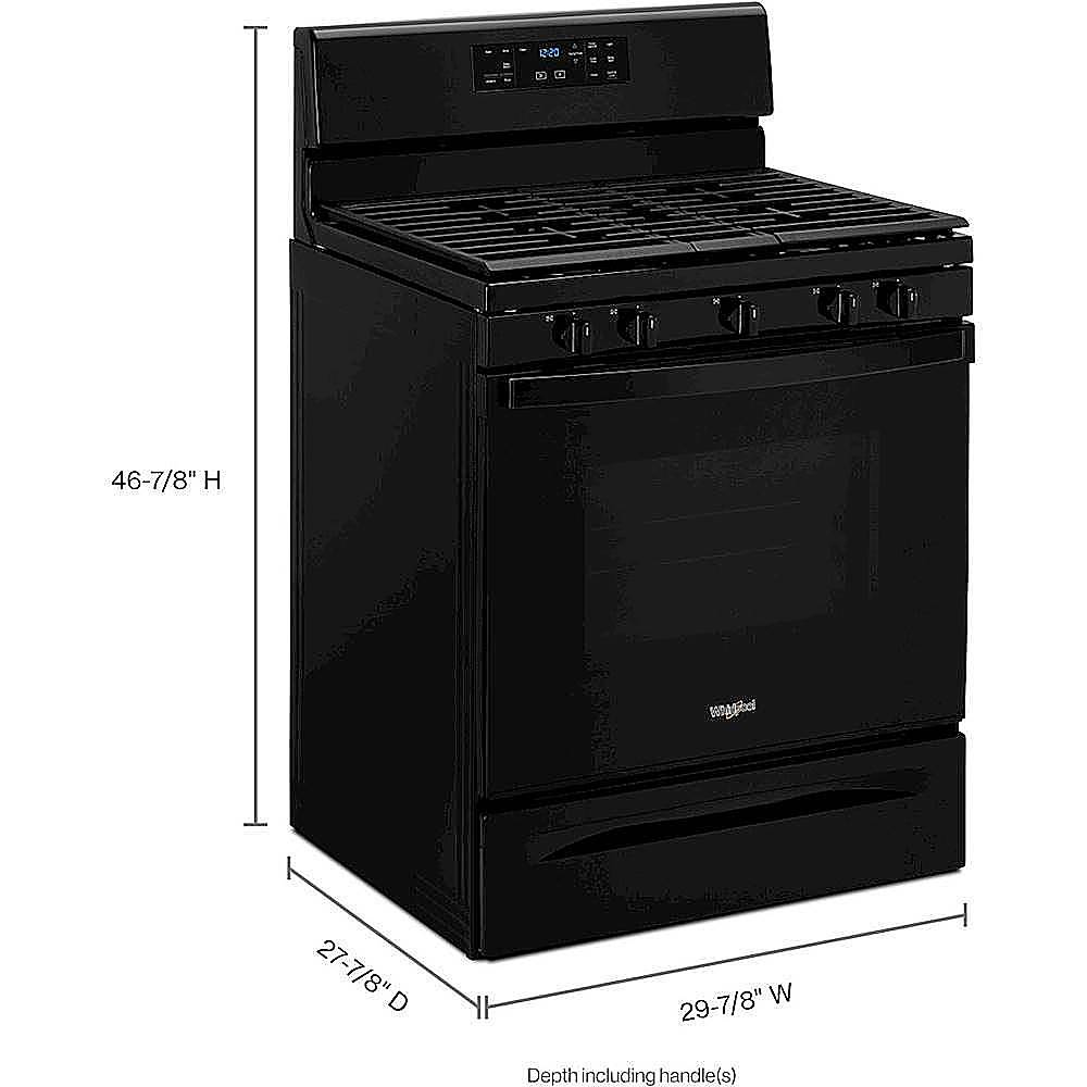 Alt View 13. Whirlpool - 5.0 Cu. Ft. Freestanding Gas Range with Self-Cleaning and SpeedHeat Burner - Black.