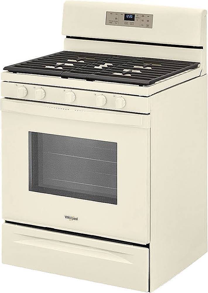 Left. Whirlpool - 5.0 Cu. Ft. Freestanding Gas Range with Self-Cleaning and SpeedHeat Burner - Biscuit.