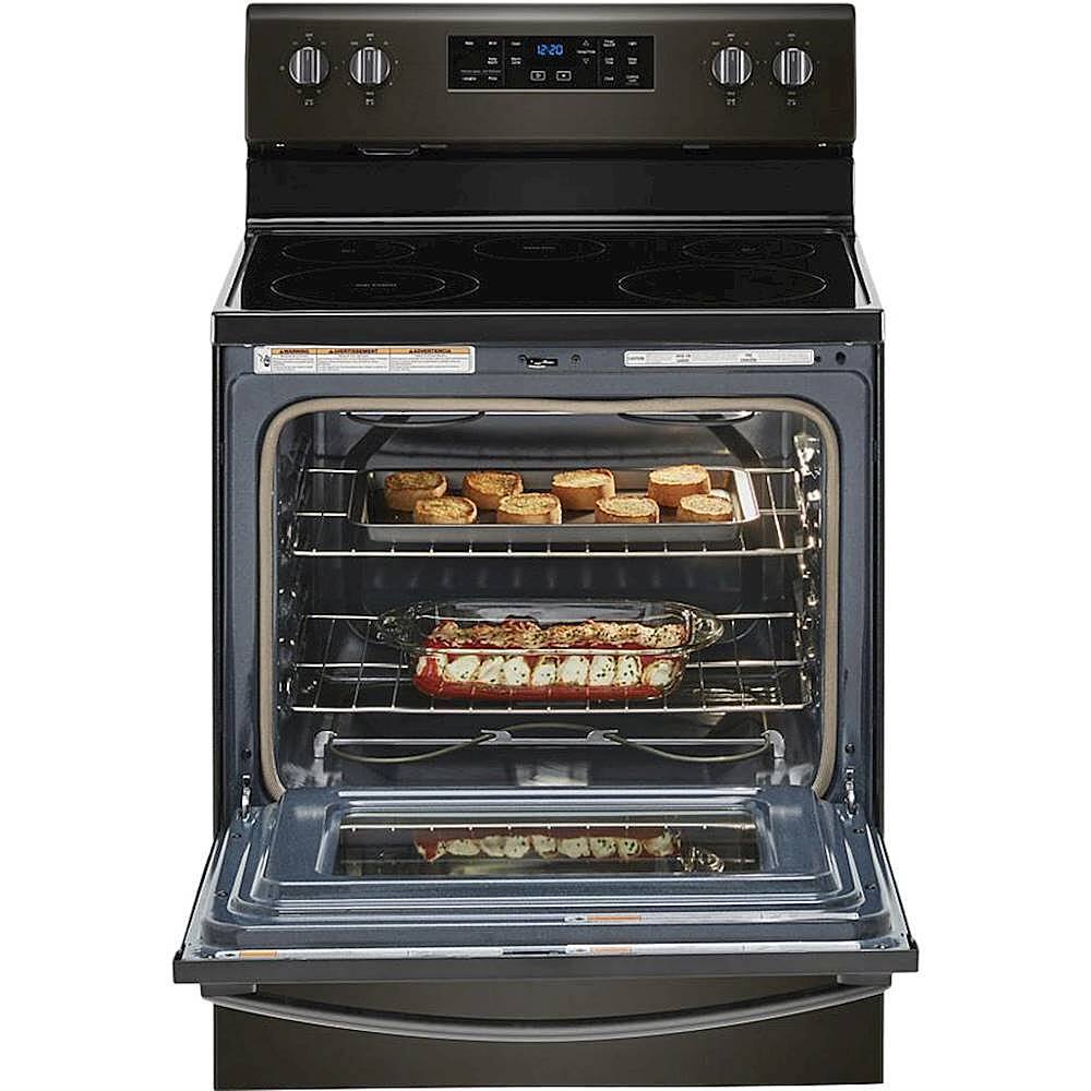 Alt View 14. Whirlpool - 5.3 Cu. Ft. Freestanding Electric Range with Self-Cleaning and Frozen Bake - Black Stainless Steel with Printshield Finish.