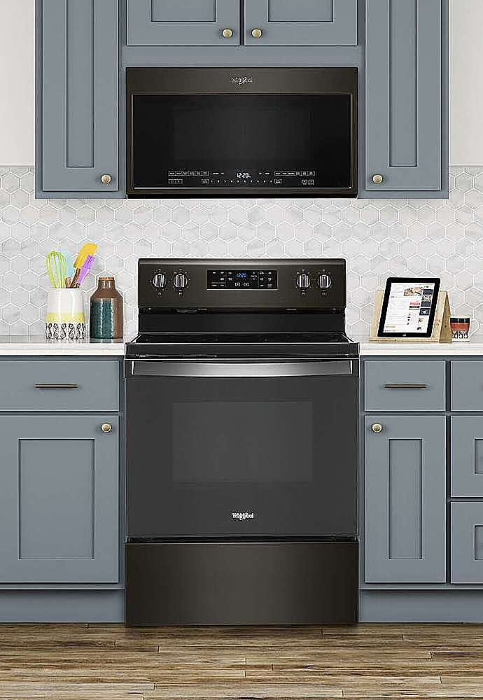 Alt View 15. Whirlpool - 5.3 Cu. Ft. Freestanding Electric Range with Self-Cleaning and Frozen Bake - Black Stainless Steel with Printshield Finish.