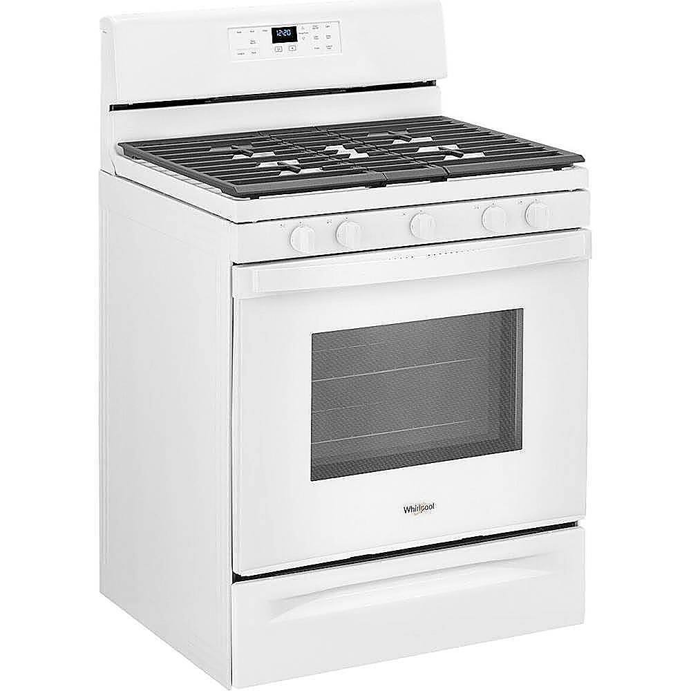 Angle. Whirlpool - 5.0 Cu. Ft. Freestanding Gas Range with Self-Cleaning and SpeedHeat Burner - White.