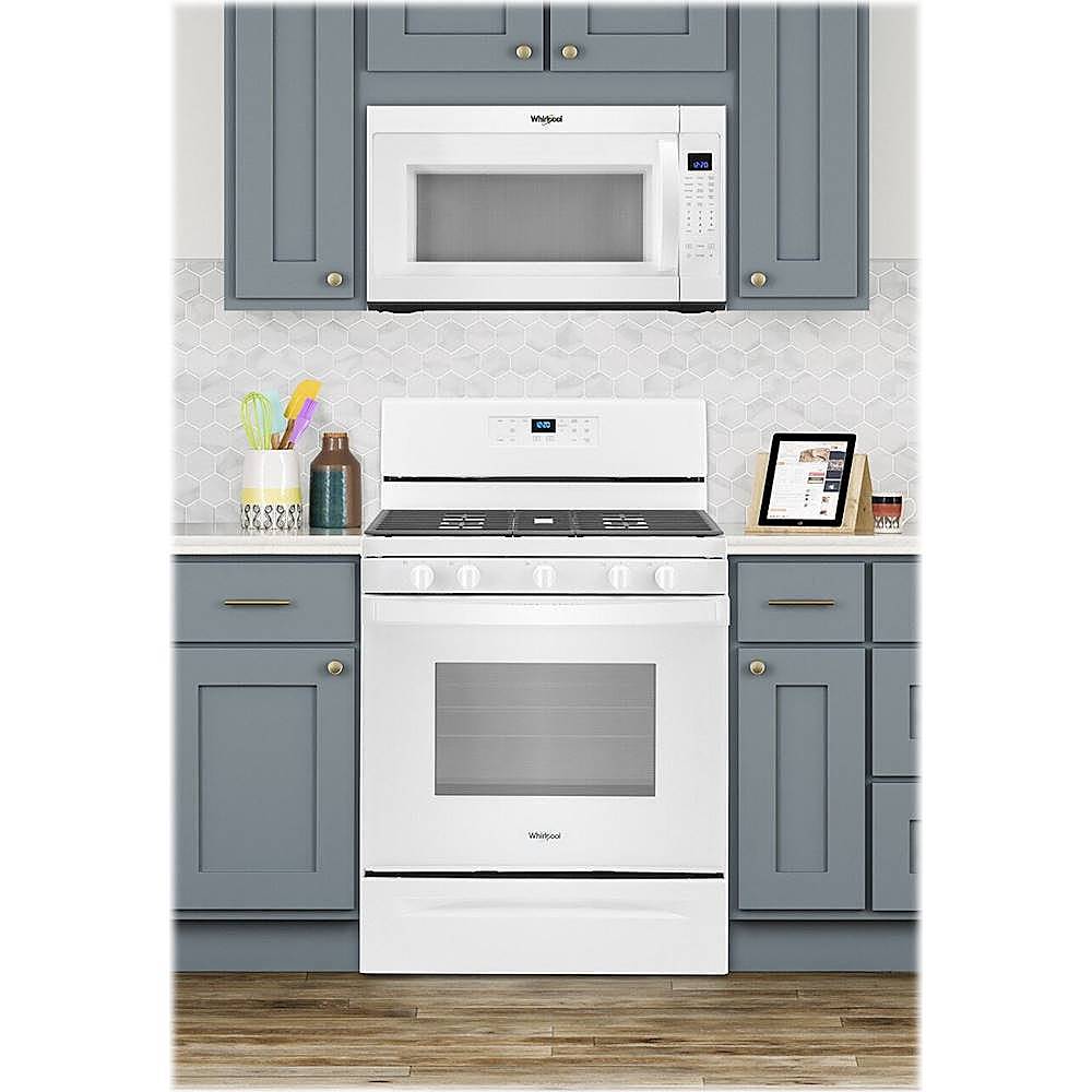 Alt View 19. Whirlpool - 5.0 Cu. Ft. Freestanding Gas Range with Self-Cleaning and SpeedHeat Burner - White.