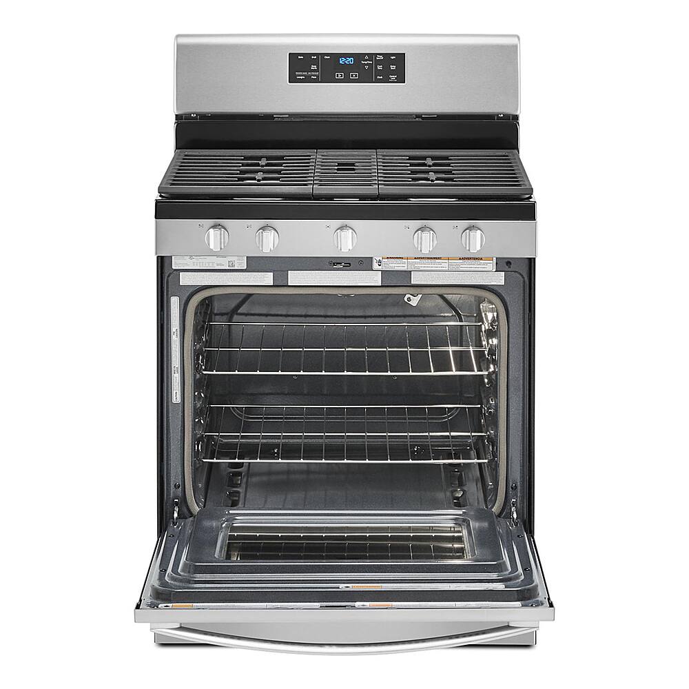 Angle. Whirlpool - 5.0 Cu. Ft. Freestanding Gas Range with Self-Cleaning and SpeedHeat Burner - Fingerprint Resistant Stainless Steel.